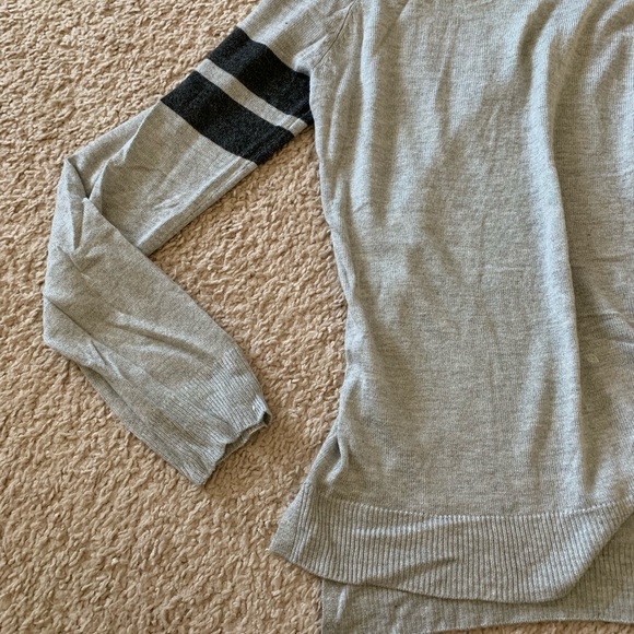 Varsity-style Gray Sweater - Picture 4 of 5